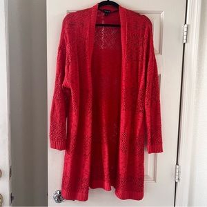Torrid coral long knit lightweight sweater. Like new condition. Barely worn.